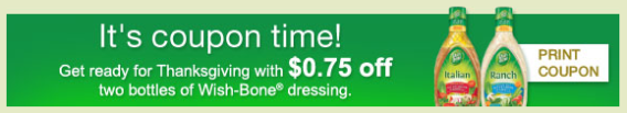 Wishbone salad dressing coupon banner